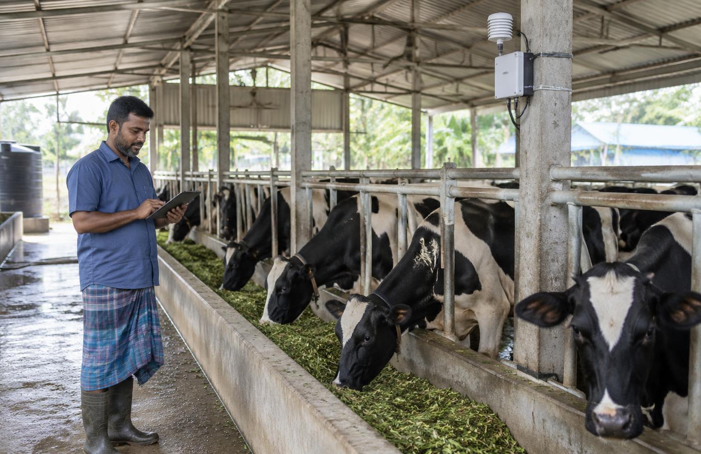 IoT environmental monitoring inside a dairy farm